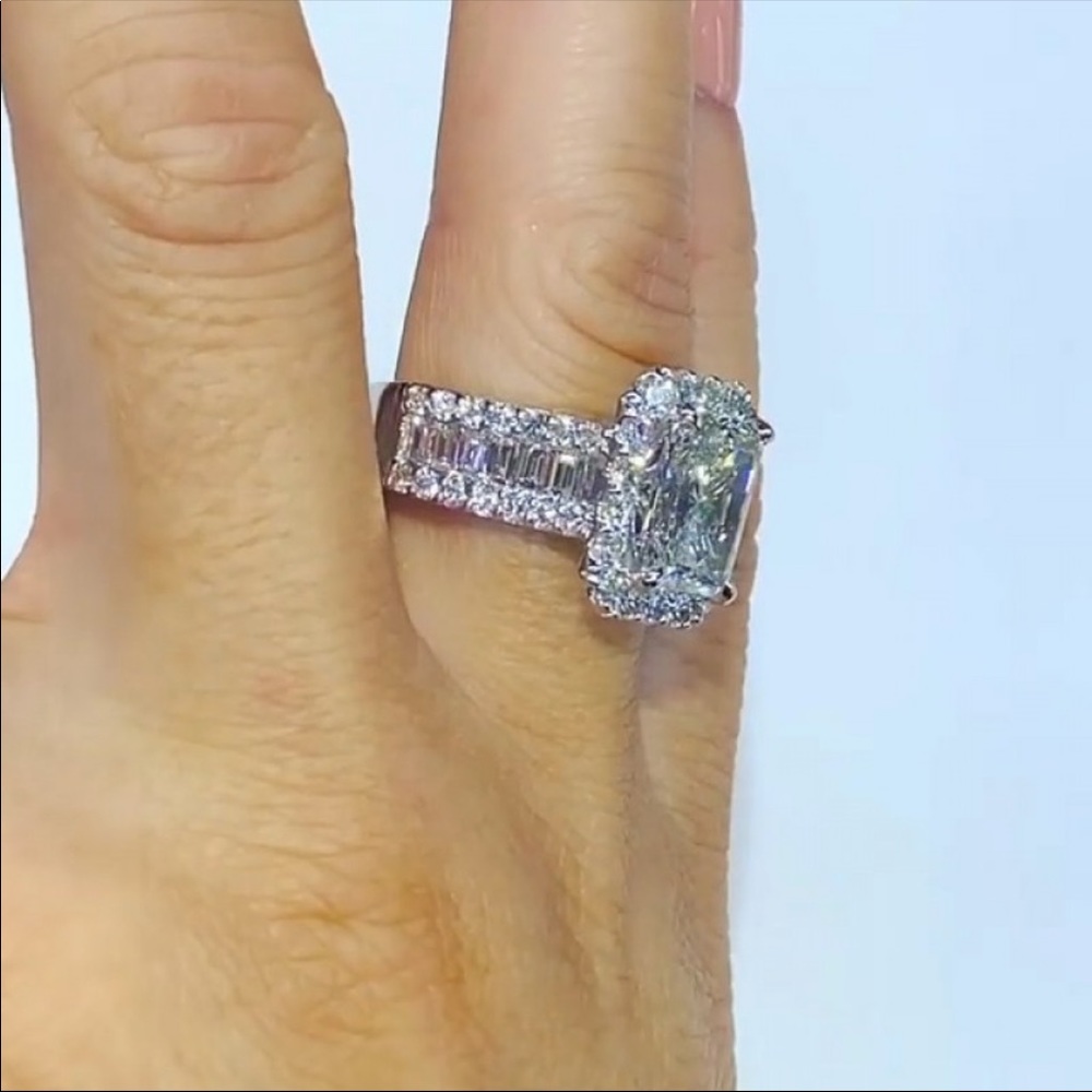 New Women’s 925 Silver Wedding Diamond Ring - Picture 4 of 4